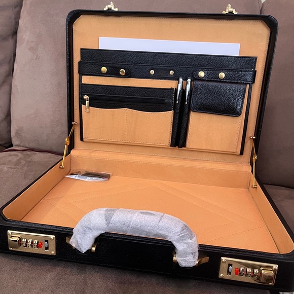 Other - Elegant Black Leather Briefcase